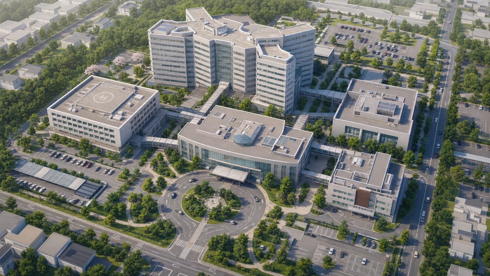 架空の大学病院外観